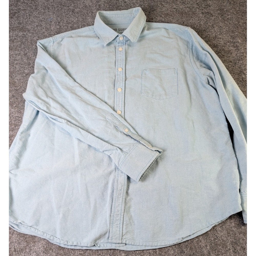 Mossimo Supply Co. Blue Chambray Long Sleeve Shirt Athletic Fit  Mens XXL EUC